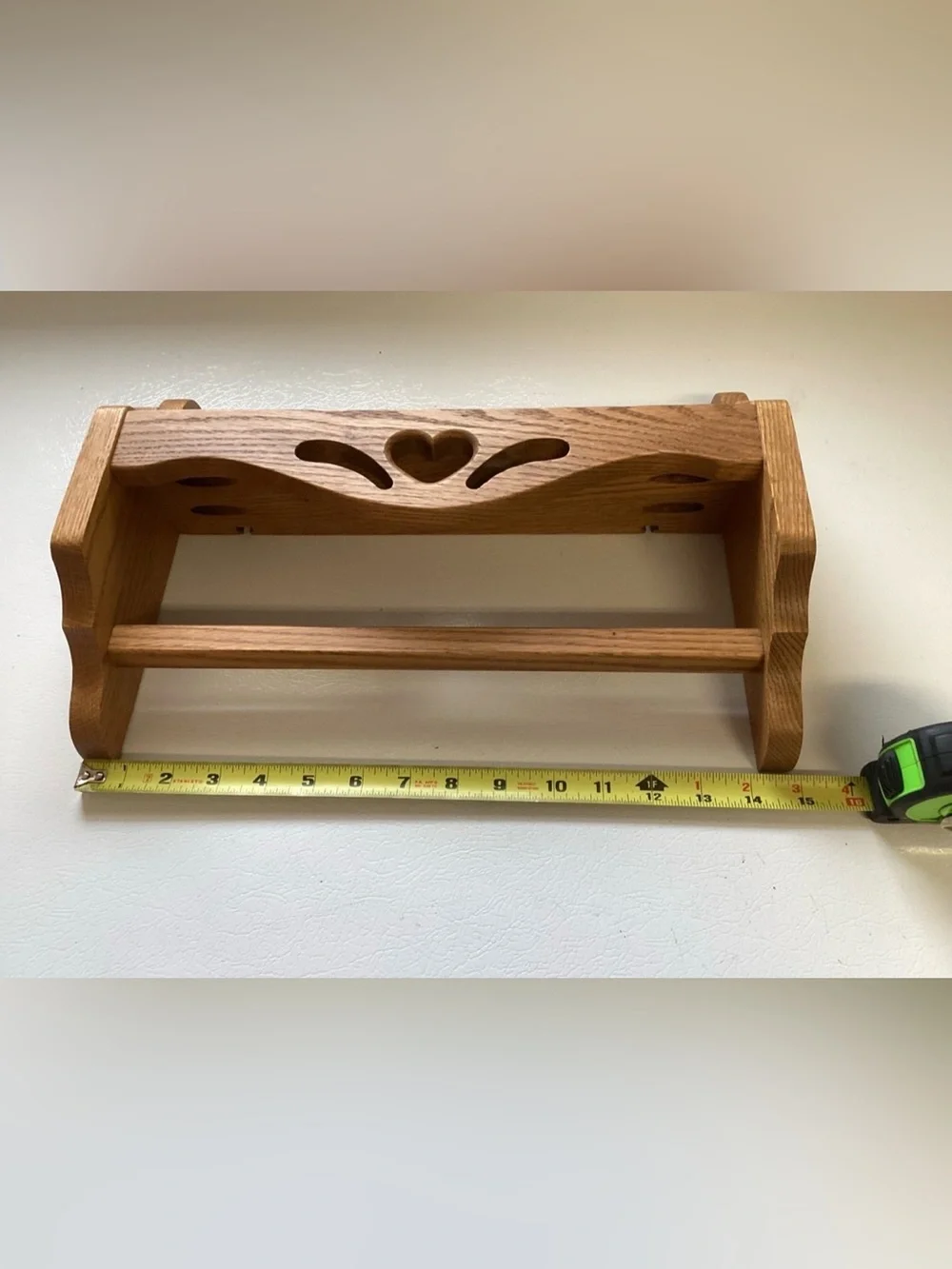 Vintage oak heart shelf